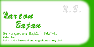marton bajan business card